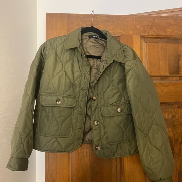 Olive green quilted jacket - Picture 2 of 3
